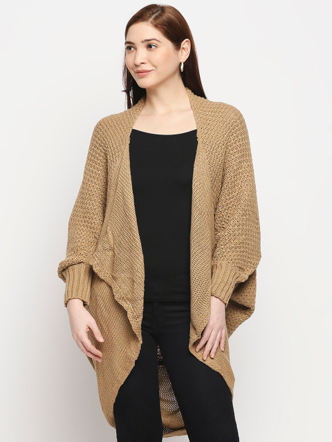 

LYKKEIN Women Brown Longline Acrylic Shrug