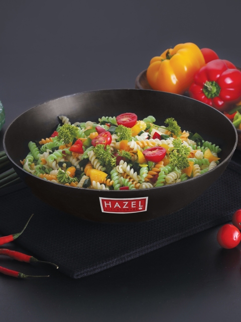 

HAZEL Black Iron Kadhai Without Handle 7000 Ml