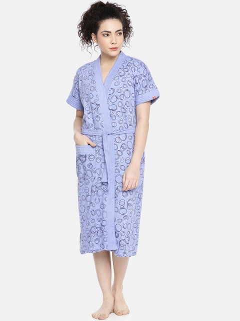 

GOLDSTROMS Women Lavender & Black Printed Bathrobe