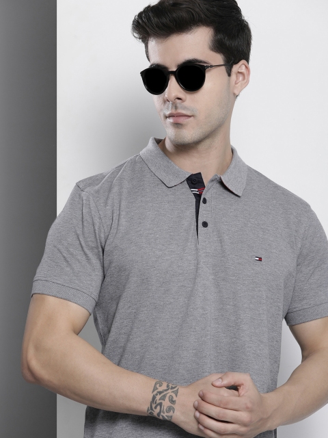 

Tommy Hilfiger Men Grey Solid Pure Organic Cotton T-shirt