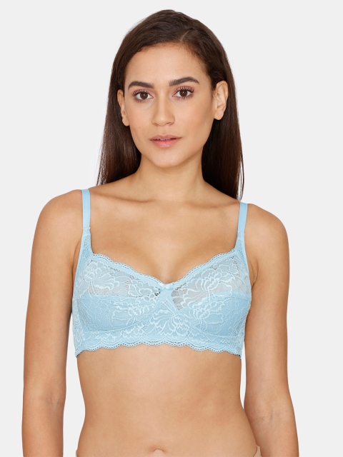 

Rosaline by Zivame Blue Single Layered Non Wired 3/4th Coverage Lace Bra
