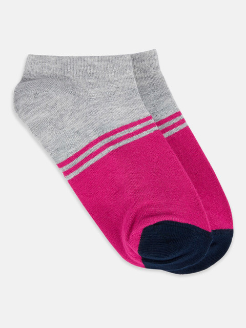 

Honey by Pantaloons Women Grey & Pink Patterned Ankle-Length Socks