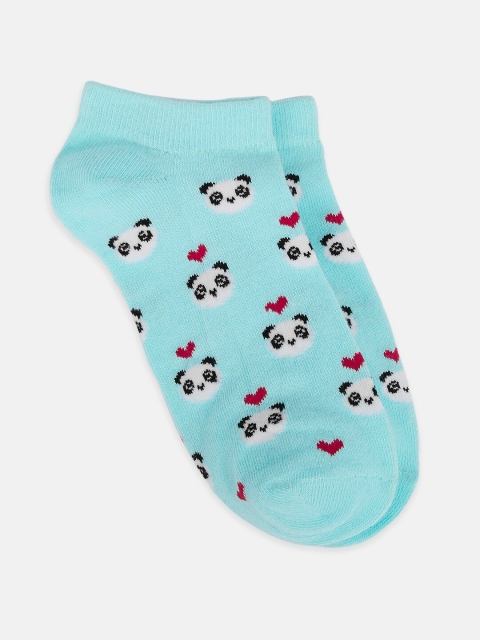 

Honey by Pantaloons Women Blue & White Patterned Ankle-Length Socks