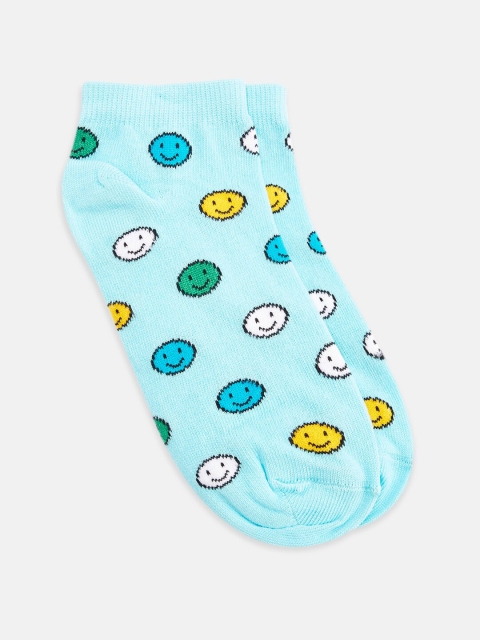 

Honey by Pantaloons Women Blue & White Patterned Ankle Length Socks