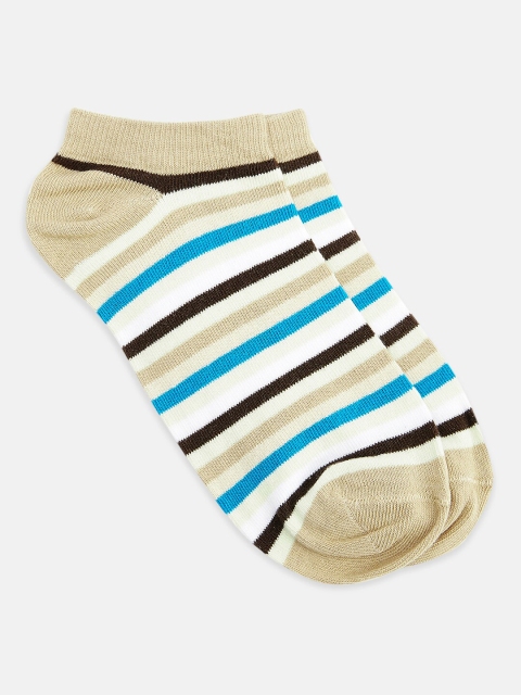 

Honey by Pantaloons Women Beige & White Striped Ankle Length Socks