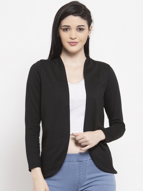 

UnaOne Women Black Solid Shrug