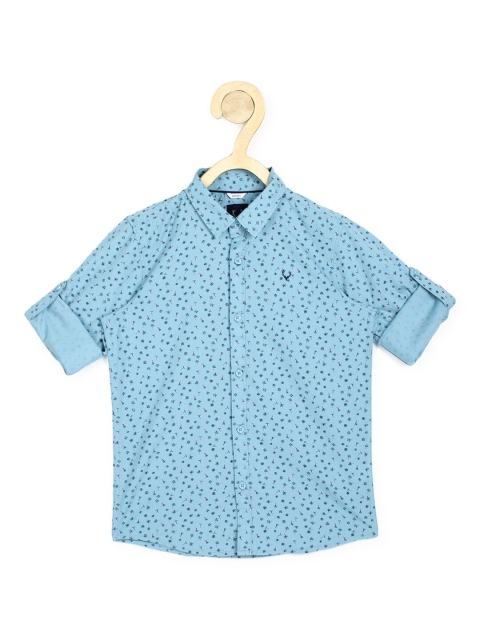 

Allen Solly Junior Boys Blue Slim Fit Printed Cotton Casual Shirt