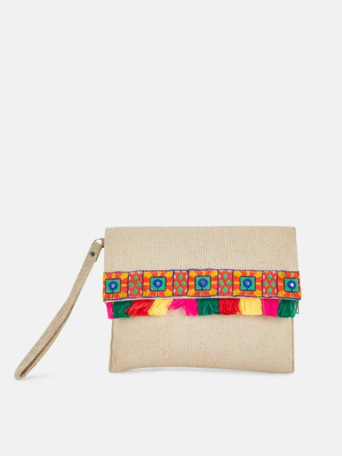 

Forever Glam by Pantaloons Women Beige & Red Embroidered Travel Pouch