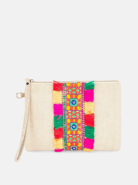 

Forever Glam by Pantaloons Women Beige & Pink Textured Travel Pouch