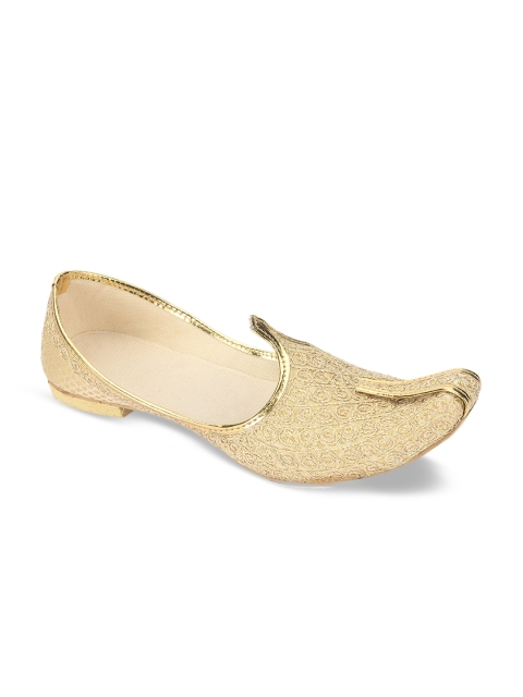 

DESI COLOUR Men Beige Woven Design Mojaris