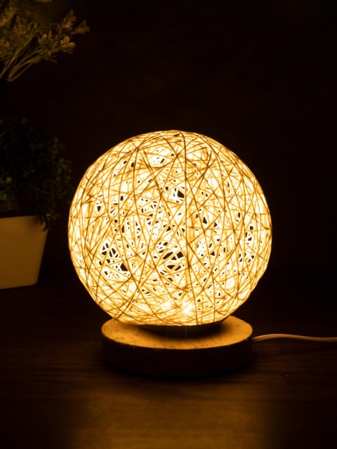 

MARKET99 White Self Design Table Lamp With Shade