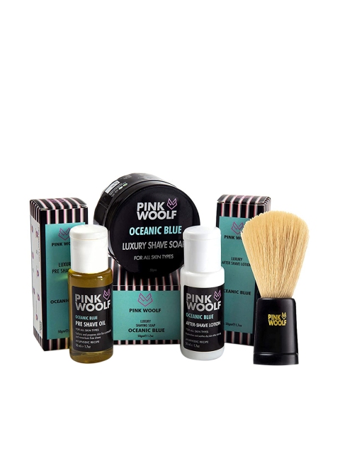 

PINK WOOLF Men Oceanic Blue Starter Shaving Kit, Multi