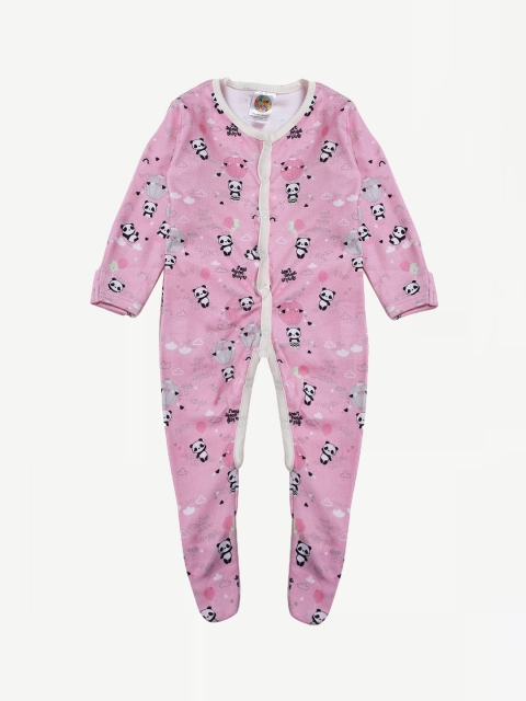 

Dream of Glory Inc. Girls Pink & Black Printed Organic Cotton SleepSuit