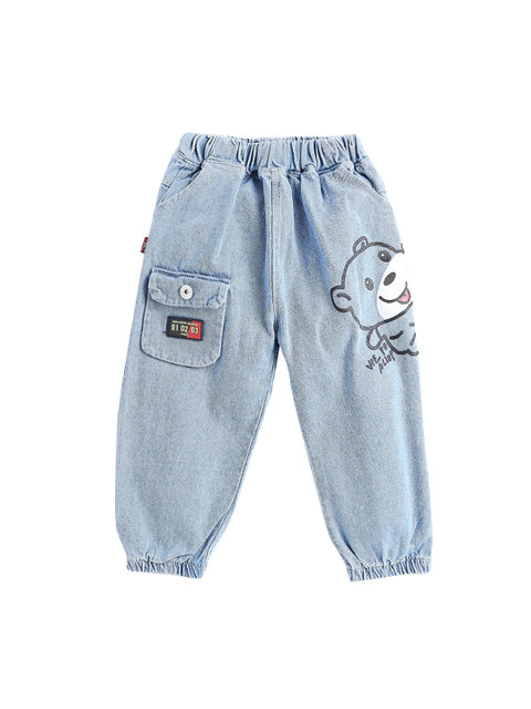 

Hopscotch Boys Blue Printed Stretchable Jogger Jeans