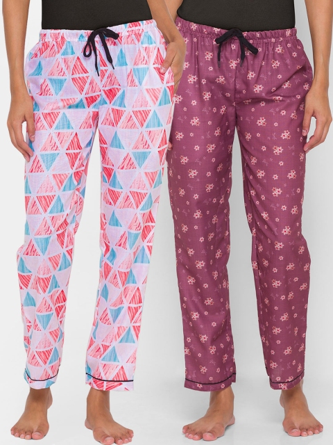 

FashionRack Women Pack of 2 Printed Lounge Pants, Red