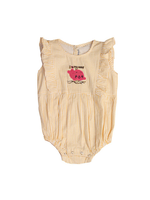 

Enfance Girls Yellow Printed Romper
