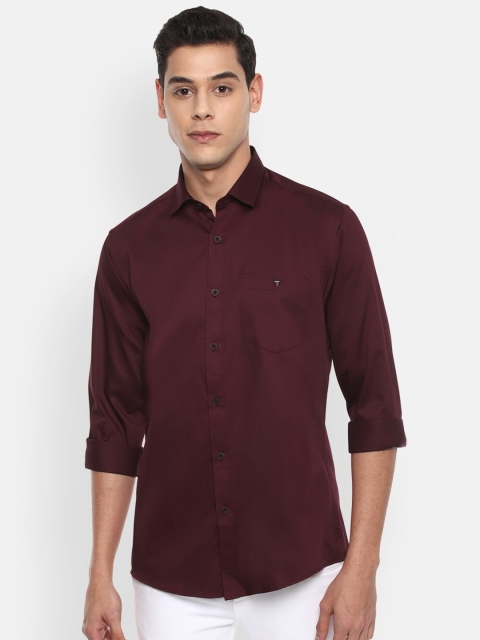 

Louis Philippe Jeans Men Maroon Slim Fit Pure Cotton Casual Shirt