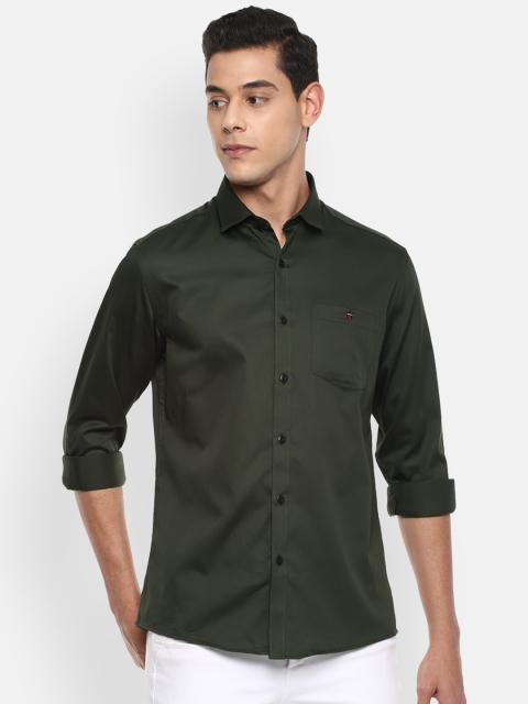 

Louis Philippe Jeans Men Olive Green Slim Fit Casual Shirt