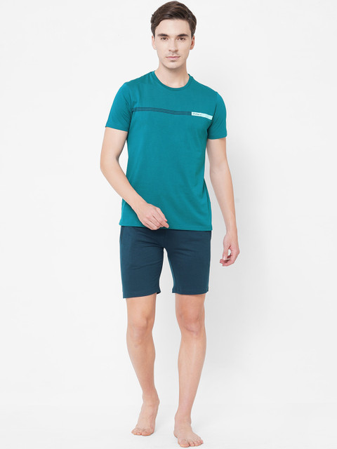 

Sweet Dreams Men Teal Night suit