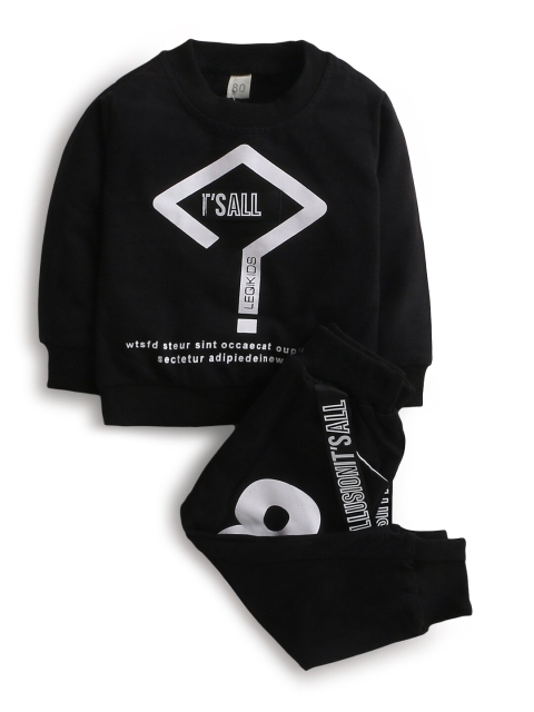 

Hopscotch Boys Black Printed Top with Trousers