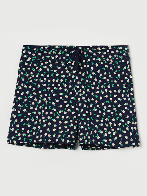 

Fame Forever by Lifestyle Girls Navy Blue Floral Printed Regular Fit Shorts