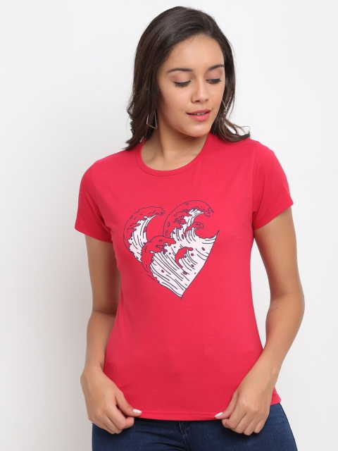 

ANTI CULTURE Women Red & desire Printed T-shirt