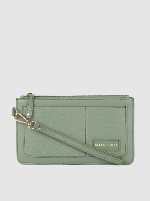 

Allen Solly Women Olive Green Animal Textured Envelope Wallet