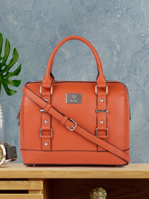 

Allen Solly Rust Red Structured Handheld Bag