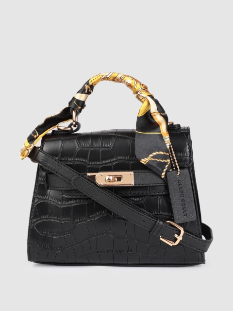

Allen Solly Black Animal Textured PU Structured Satchel