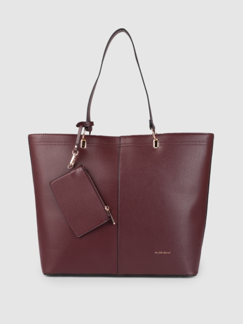 

Allen Solly Burgundy Solid Oversized Structured Shoulder Bag