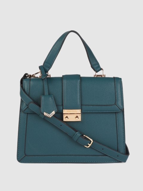 

Allen Solly Teal Blue Structured Satchel