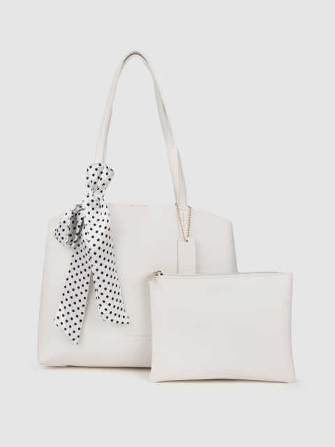 

Allen Solly Off White PU Shopper Shoulder Bag with Pouch