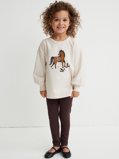 

H&M Girls Beige & Brown 2 Piece Printed Set