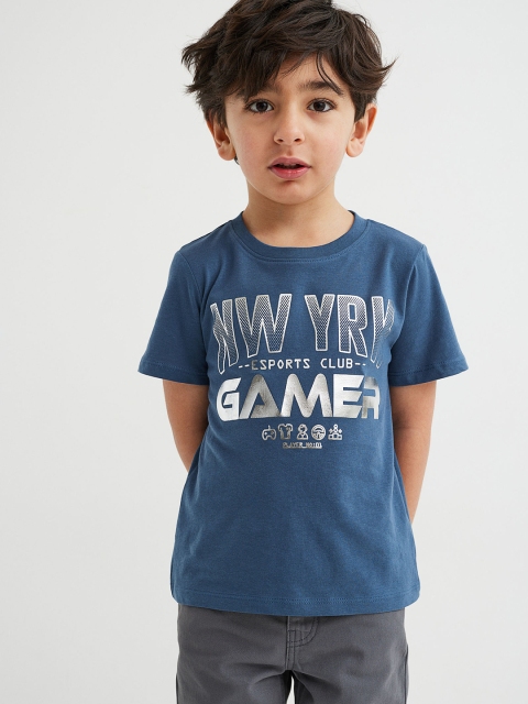 

H&M Boys Blue Printed T-shirt