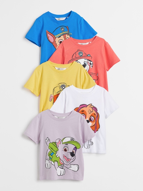 

H&M Boys Blue & Grey 5-Pack Printed T-shirts