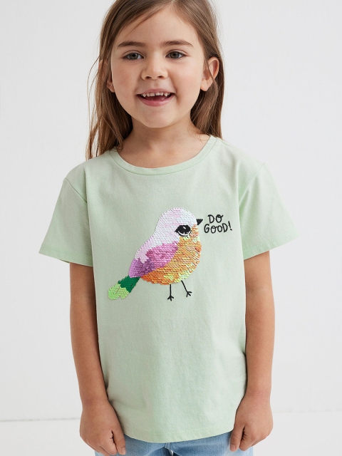 

H&M Girls Green Interactive-motif Top