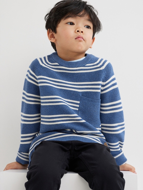 

H&M Boys Blue Textured-knit Jumper