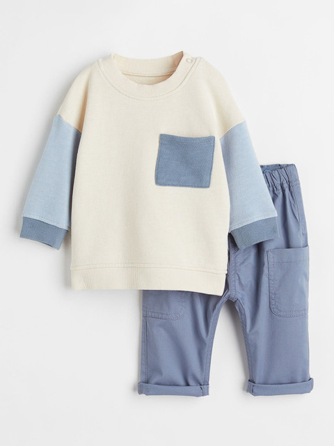 

H&M Boys Beige & Blue 2-Piece Set
