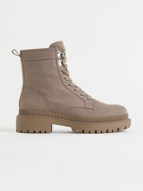 

H&M Women Beige Canvas Boots