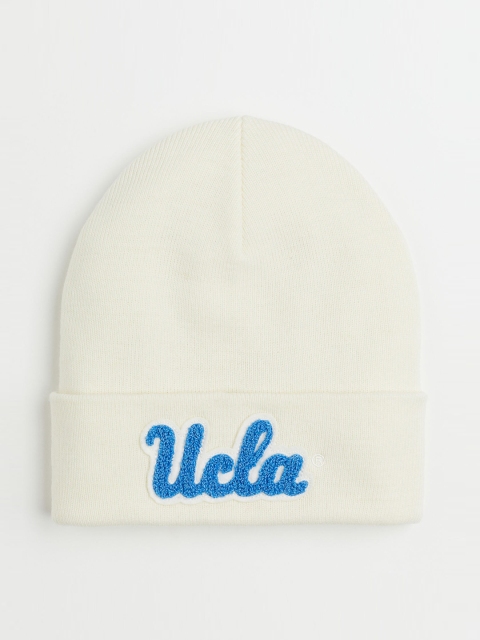

H&M Women White Rib-Knit Hat
