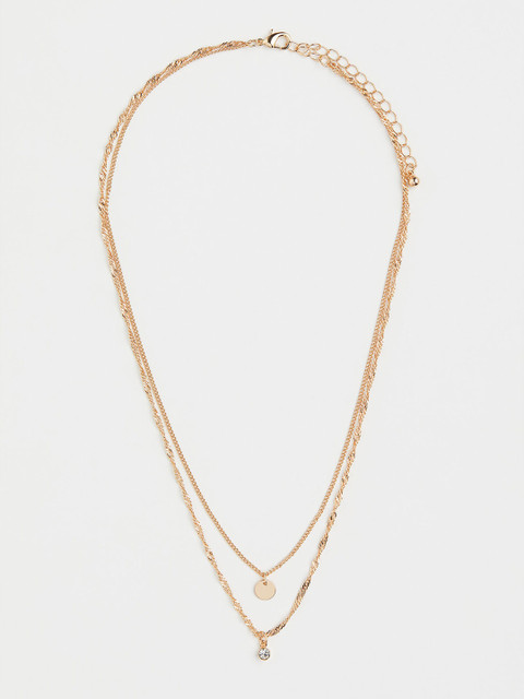 

H&M Women Gold-Toned Two-Strand Pendant Necklace