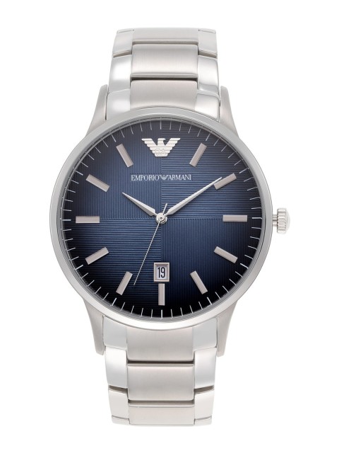 

Emporio Armani Men Blue Dial & Silver Toned Stainless Steel Straps Analogue Watch