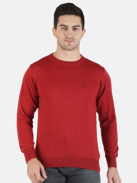 

Monte Carlo Men Red Pure Wool Pullover Sweater