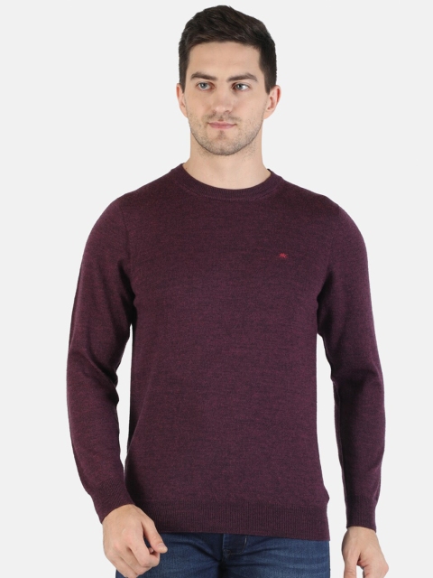 

Monte Carlo Men Maroon Solid Wool Pullover