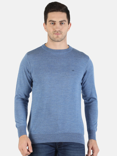 

Monte Carlo Men Blue Pure Wool Solid Pullover