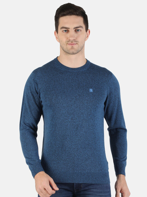 

Monte Carlo Men Blue Solid Cotton Pullover