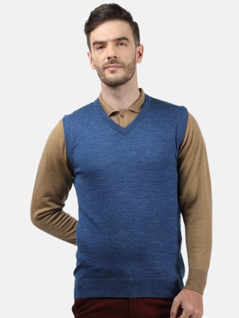 

Monte Carlo Men Woollen Blue Sweater Vest