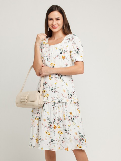 

Zink London White Floral Midi Dress