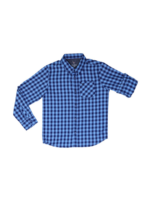 

Allen Solly Junior Boys Blue Regular Fit Checked Casual Shirt
