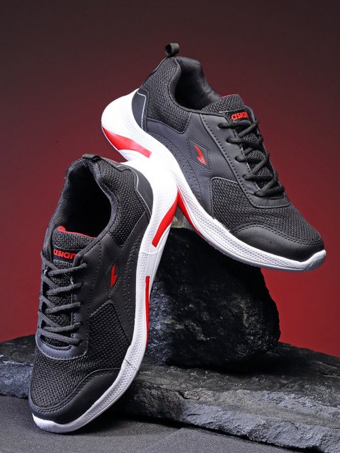 

ASIAN Men Black Mesh Running Non-Marking Shoes